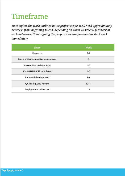 Wordpress Development Proposal Template
